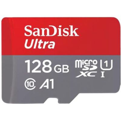 image SanDisk 128 Go Ultra microSDXC UHS-I Carte + Adaptateur SD, avec jusqu'à 140 Mo/s, Classe 10, U1, homologuée A1