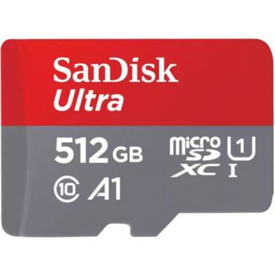 image SanDisk Ultra 512 Go microSDXC, Carte micro sd + adaptateur SD (Pour Smartphone et Tablette, Video Full HDD, jusqu'à 150 Mo/s, UHS-I, La performance A1, Class 10, U1)