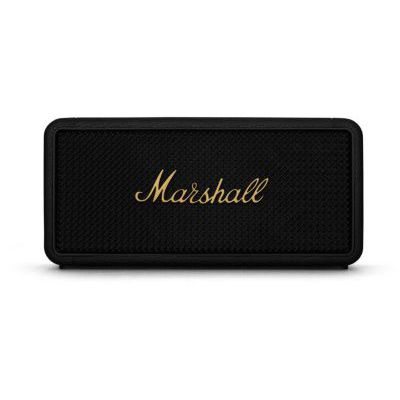 image Marshall Middleton Haut-Parleur Bluetooth Portable sans Fil - 20+ Heures de Lecture Portable - Étanche IP67 - Noir & Laiton