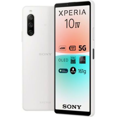 image Sony Xperia 10 IV - Smartphone Android, Téléphone Portable 6 Pouces 21:9 Wide OLED - Camera 3 Objectifs - Prise Jack 3.5 mm - 6Go RAM - 128Go Stockage - Double SIM Hybride (Gris)