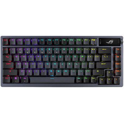 image ASUS ROG Azoth - Clavier mécanique Gaming avec Connection tri-Mode, écran OLED, Montage par Joint, Switchs et stabilisateurs de Clavier ROG NX Red prélubrifiés, Hot-Swap, AZERTY