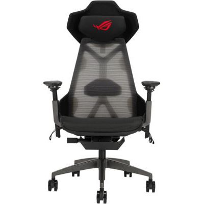 image ASUS ROG Destrier Ergo – Fauteuil gaming ROG (Support Lombaire et Appui-tête, accoudoirs 360°, accoudoirs jusqu'à 14 cm, mode jeu mobile, cadre en aluminium)