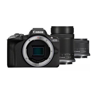 image Canon EOS R50 Appareil Photo Noir + Objectif RF-S 18-45 is STM + ​Objectif RF-S 55-210 mm F5-7.1 is STM