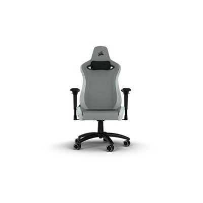 image Corsair TC200 Fabric Fauteuil Gaming, Forme Standard (Soutien Durable, Revêtement en Tissu Doux, Support Lombaire en Mousse Intégré, Accoudoirs 4D) Gris Clair/Blanc