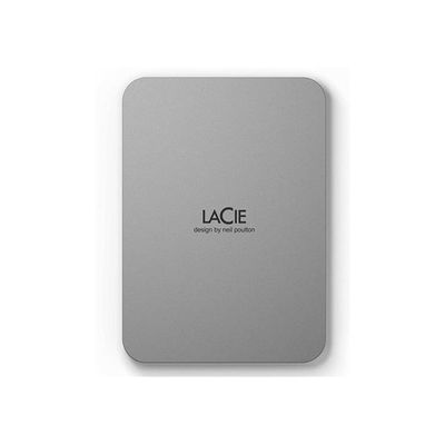 image LaCie Mobile Drive, 4 To, disque dur externe portable - Moon Silver, USB-C 3.2, pour PC et Mac, en matériaux recyclés, avec abonnement à toutes les applications Adobe et Services Rescue (STLP4000400)