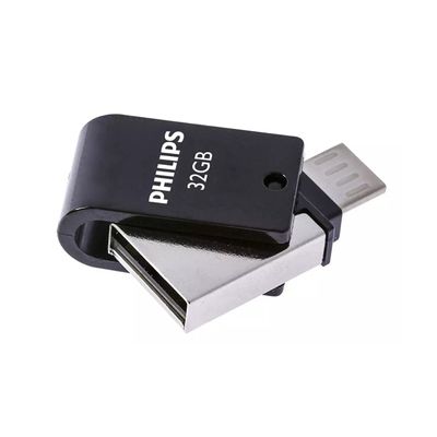 image Philips 2-in-1 OTG Édition High Speed clé USB 2.0/Micro USB, double lecteur flash USB 32 Go pour PC,ordinateur portable, (Android) smartphone, tablette, Ultra Small, vitesse de lecture jusqu'à 23 Mo/s