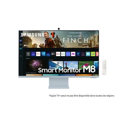 image Samsung Smart Monitor M8 32'' en Resolution UHD 4K. Le 1er écran Tout-en-Un pour accéder Facilement à Vos Applications de Divertissement et Travail. LS32BM80BUUXEN