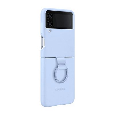 image Samsung Coque Silicone avec Anneau Bleu Clair Flip 4