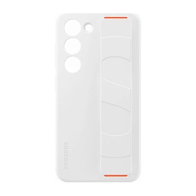 image Coque et étui téléphone mobile Samsung Coque Silicone avec lanière S23 Blanc