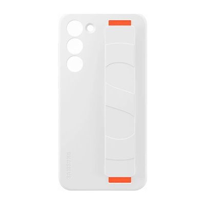 image Coque et étui téléphone mobile Samsung Coque Silicone avec lanière S23+ Blanc