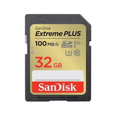 image SANDISK - CARDS Extreme Plus 32GB SDHC Memory Card 100MB/S 60MB/S UHS-I Class