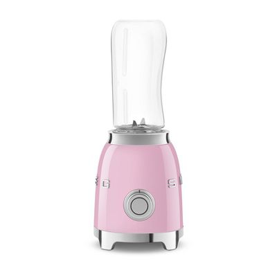 image Smeg, Mini-blender Compact PBF01PKEU, 2 Niveaux de Vitesse, Blocage Moteur de Sécurité, 2 bouteilles de 600 ml Fournies, Base Antidérapante, Range cordon Intégré, 300W, Rose