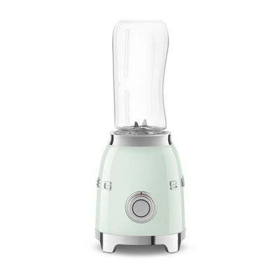 image Smeg, Mini-blender Compact PBF01PGEU, 2 Niveaux de Vitesse, Blocage Moteur de Sécurité, 2 bouteilles de 600 ml Fournies, Base Antidérapante, Range cordon Intégré, 300W, Vert d'Eau