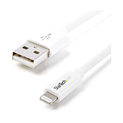 image StarTech.com Câble Apple Lightning vers USB de 1 m pour iPhone, iPod, iPad - Cordon de synchronisation Lightning - Blanc (USBLT1MW)