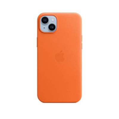 image Apple Coque en Cuir avec MagSafe pour iPhone 14 Plus - Orange
