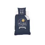 image produit Warner Harry Potter Parure de Lit Housse de Couette et Taie d'oreiller 100% Coton 140 x 200 cm, bleu/blanc, 63 x 63cm