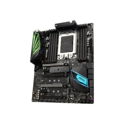 image MSI X399 SLI Plus AMD X399 ATX Carte mère - Cartes mères (DDR4-SDRAM, DIMM, 2133,2400,2667,2800,2933,3066,3200,3333,3466,3600 MHz, Quad, 128 Go, AMD)