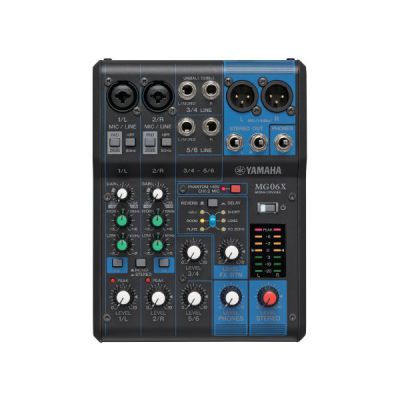 image Yamaha MG06X - Console de mixage compacte avec 6 canaux d'entrée, effets et préamplis micro D-PRE & Shure PGA48 Microphone Dynamique - Microphone à Main pour Voix avec Configuration de Prise