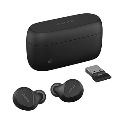 image Jabra Evolve2 Buds - Écouteurs Bluetooth intra-auriculaires sans fil True Wireless, réduction de bruit active et MultiSensor Voice 4 micros - Certifiés MS Teams, compatible avec d'autres applis - Noir
