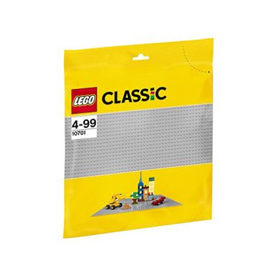 image LEGO 10701 Classic La Plaque de Base Grise, 48x48, Jeu de Construction, Éducatif, et Créatif, Construire et Exposer, Collection, Créer Paysage Gris