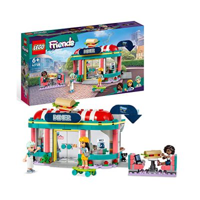 LEGO 41728 Friends Le Snack du Centre-Ville, Jouet Enfants, Filles et Garçons Dès 6 Ans, avec Mini-Poupées Liane, Aliya et Restaurant, Personnages Série 2023