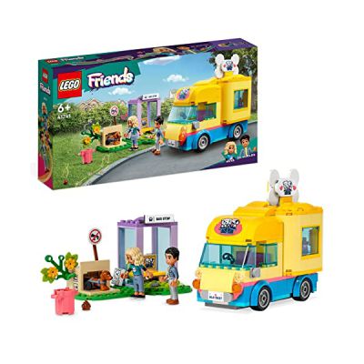 LEGO 41741 Friends La Fourgonnette de Sauvetage Canin, Jeu de Chiot, Jouet Animaux Filles et Garçons 6 Ans, Idée Cadeau Anniversaire, Personnages Série 2023
