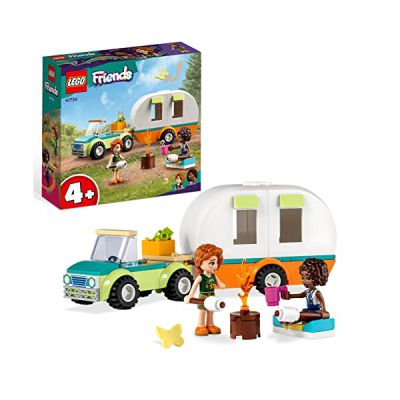 image LEGO 41726 Friends Les Vacances en Caravane, Jouet Camping-Car avec Voiture, Filles et Garçons 4 Ans, Aventure en Forêt, Personnages de la Série 2023