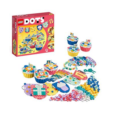 LEGO 41806 Dots Le Kit de Fête Ultime, Jeux Anniversaire, Cadeau pour Sachets de Fête, avec Cupcakes, Jouets Bracelets et Guirlandes, Décoration, Enfants