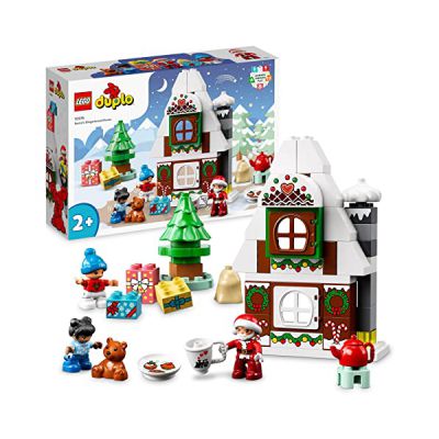 image LEGO 10976 Duplo La Maison en Pain d'Épices du Père Noël, Jouet Maison, avec Briques, Figurine Père Noël, Cadeau Noël, Enfants, Filles et Garçons Dès 2 Ans