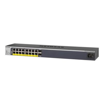 image NETGEAR (GS418TPP) Smart Switch Ethernet PoE+ manageable professionnel 18 Ports RJ45 Gigabit (10/100/1000) - avec 16 Ports PoE+ @ 240 W, 2 Ports SFP 1 Gigabit, bureau/rack et protection à vie ProSAFE