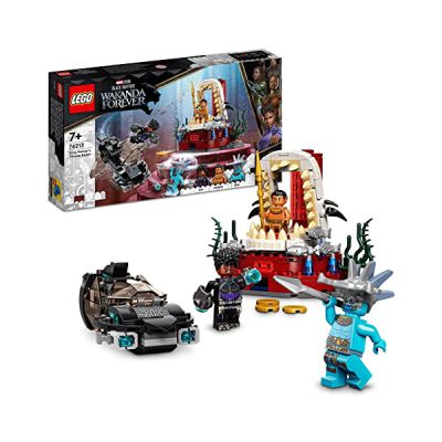 image LEGO 76213 Marvel La Salle du Trône du Roi Namor: Jouet sur Le Film Black Panther, pour Garçons et Filles Dès 4 Ans, Figurines de Super-Héros, Wakanda Forever, Cadeau Enfants