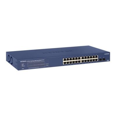 image NETGEAR Smart switch manageable PoE professionnel 24 ports Gigabit Ethernet (GS724TP) - avec 24 ports PoE+ @ 190 W, 2 ports SFP 1 Gigabit, bureau/en rack et protection à vie ProSAFE