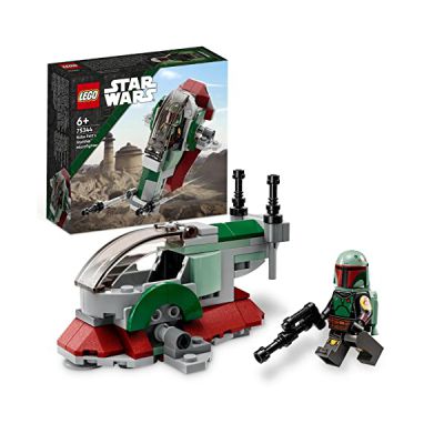 image LEGO 75344 Star Wars Le Vaisseau de Boba Fett Microfighter, Jouet Véhicule avec Lanceurs et Ailes Ajustables, Figurines, Le Mandalorien, Enfants 6 Ans