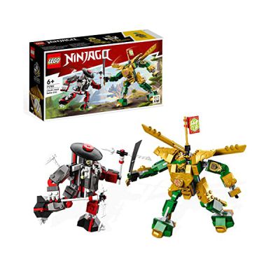 LEGO Ninjago 71781 Le Combat des Robots de Lloyd – Évolution, Jouet pour Enfants de 6 Ans, avec Minifigurines Évolutives Guerrier Squelette et Lloyd Doré