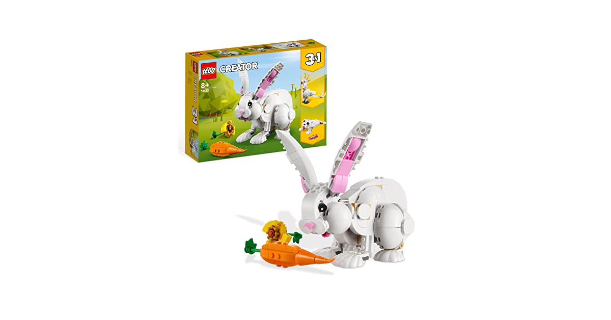 Comparer les prix LEGO Creator 3en1 31133 Le Lapin Blanc, Jouet avec Animaux, Dont Figurines