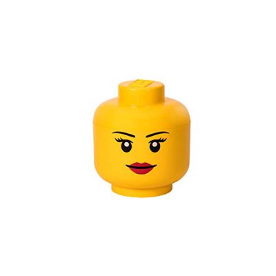 LEGO 40321725 Tête de rangement empilable Légo Fille Grand modèle Plastique Jaune D24 x H27,1 cm
