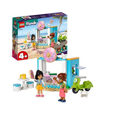 LEGO 41723 Friends La Boutique de Donuts, Set de Café, Jouet Filles et Garçons 4 Ans avec Mini-Poupées Liane et Léo et Scooter, Personnages Série 2023