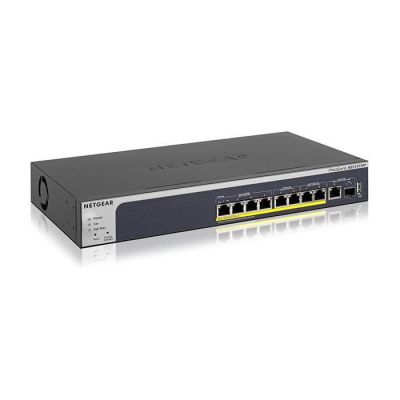 image NETGEAR (MS510TXPP) Smart Switch Ethernet manageable PoE professionnel 10 Ports Multi-Gigabit/10 Gigabit - avec 8 Ports PoE+ @ 180 W, 1 port SFP+ 10 Gigabit, bureau/en rack et protection à vie ProSAFE