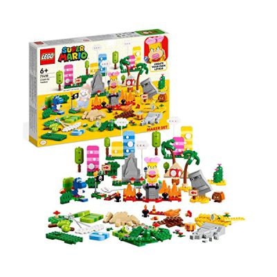 LEGO Super Mario 71418 Set La boîte à Outils Créative, Construction avec Figurines, Créer Vos Propres Niveaux dans Le Désert et Lave, Extension Pack de Démarrage, Jouet