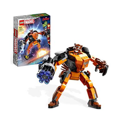LEGO 76243 Marvel Lâ€™Armure Robot De Rocket, Figurine Gardiens De La Galaxie, Jouet Raton Laveur, Avengers, Idée De Cadeau Ã€ Collectionner pour Enfants