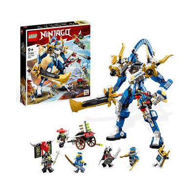 image LEGO Ninjago 71785 Le Robot Titan de Jay, Grand Ensemble de Figurines, Jouet pour Enfants, Garçons et Filles avec 5 Minifigurines et Arbalète, Jeu 2023