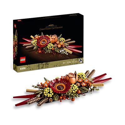 LEGO Botanicals Le Centre de Table Fleurs Séchées - Plantes Artificielles avec Rose et Gerbera à Construire pour Adulte - Décoration de Maison - Idée Cadeau pour Femme ou Homme - Edition 10314