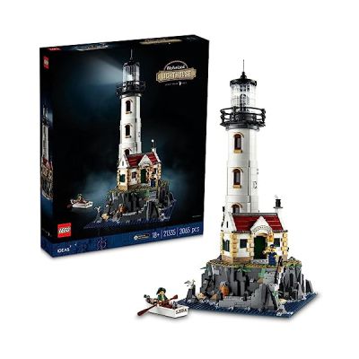 image LEGO 21335 Ideas Le Phare Motorisé, Maquette a Construire, Idée Cadeau, Décoration Maison, avec Minifigurines Marin, Activité