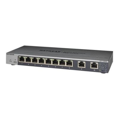 image NETGEAR (GS110EMX) Switch Ethernet 8 Ports RJ45 Gigabit (10/100/1000), Smart Manageable plus avec 2 Ports 10G/Multi-gig, Format Bureau, Silencieux, ProSAFE Garantie à Vie parfait pour les PME et TPE
