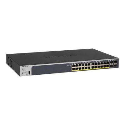 image NETGEAR (GS728TPP) Smart Switch Ethernet manageable PoE professionnel 28 Ports RJ45 Gigabit - avec 24 Ports PoE+ @ 190 W, 4 Ports SFP 1 Gigabit, bureau/en rack et protection à vie ProSAFE