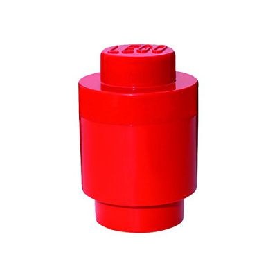 image Brique de rangement LEGO 1 plot ronde, Boîte de rangement empilable, 950 ml, rouge