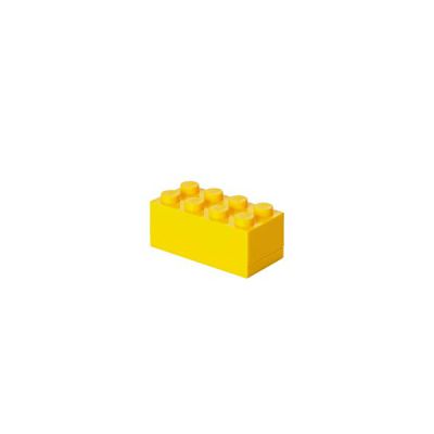 LEGO Mini Box 8 Knobs jaune - Boîte de rangement compacte pour snacks, bijoux, accessoires cheveux, souvenirs – Facile à nettoyer, 46x92x43 mm