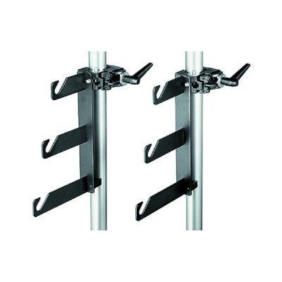 Manfrotto 044 Pack de 2 Crochets Triples avec Clamps Noir