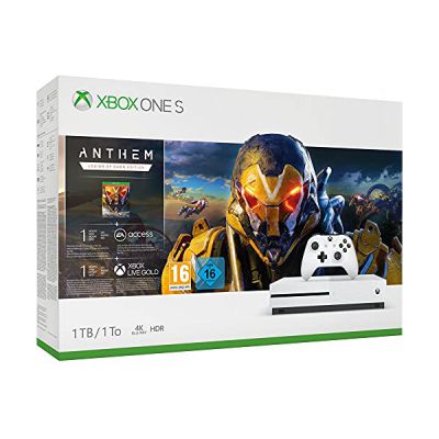 Pack Xbox One S 1 To Anthem + 1 mois EA Access + 1 mois de Xbox Live Gold + 1 mois de Game Pass image Pack Xbox One S 1 To Anthem + 1 mois EA Access + 1 mois de Xbox Live Gold + 1 mois de Game Pass