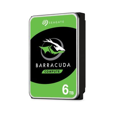 image Seagate BarraCuda, 6 To, Disque dur interne HDD – 3,5" SATA 6 Gbit/s 5 400 tr/min, 256 Mo de mémoire cache, pour PC de bureau et portable (ST6000DM003)